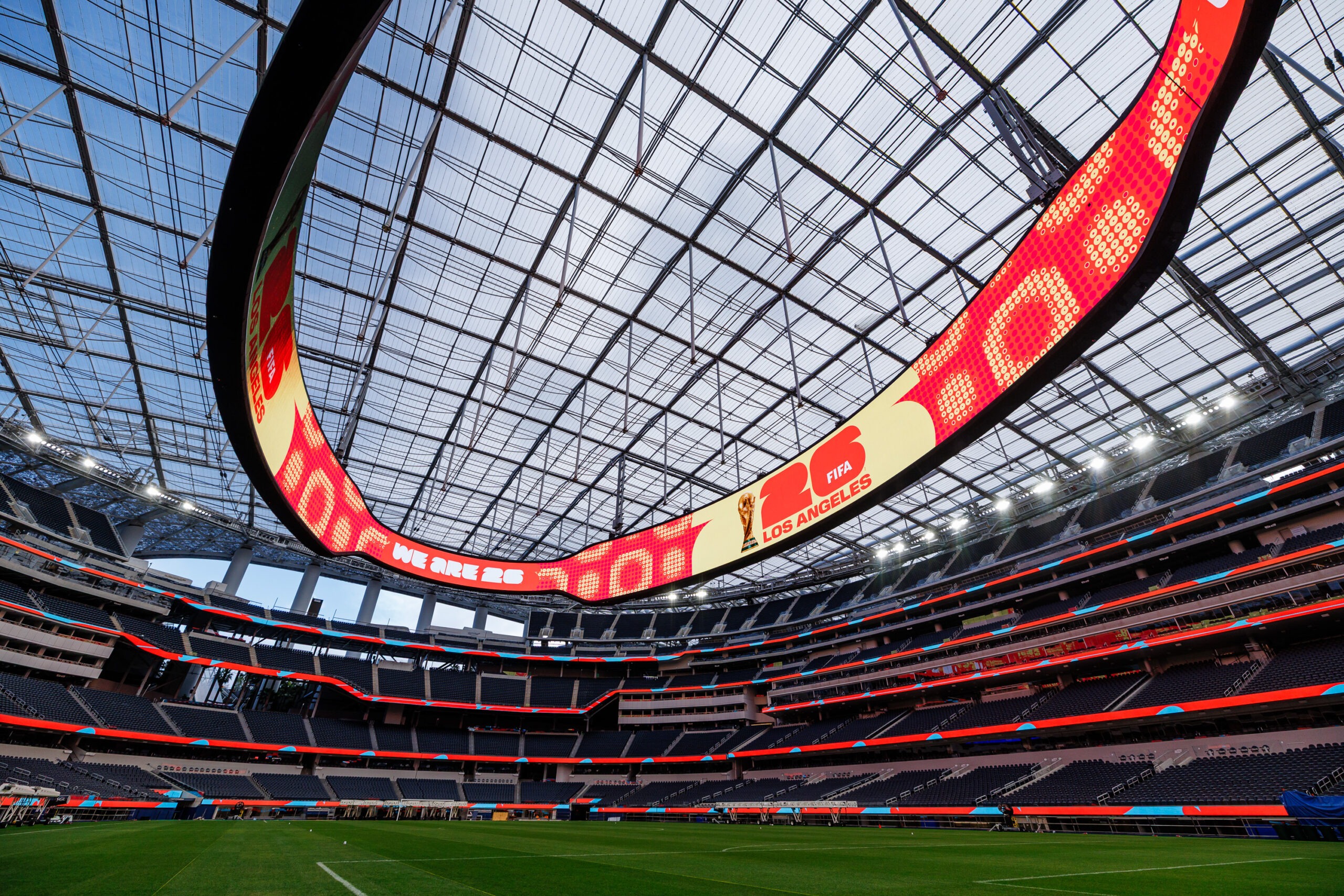 SoFi sẽ được chuyển đổi công năng sang sân bóng đá để chuẩn bị cho World Cup 2026 Chuẩn bị cho World Cup tại SoFi Stadium