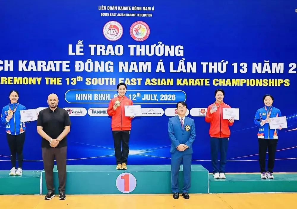 Võ sĩ Ngọc Trâm của nội dung kata thuộc đội tuyển karate Việt Nam có sự thận trọng sau khi giành HCV tại giải vô địch Đông Nam Á 2026. Võ sĩ Ngọc Trâm tập trung cao độ