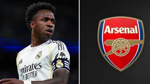 Arsenal quyết tâm chiêu mộ Vinicius khi hợp đồng Real Madrid dần cạn hạn